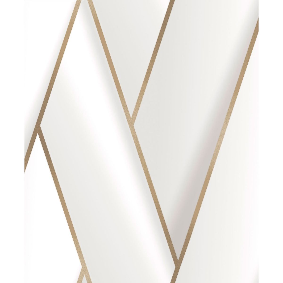 Armando Herringbone Geometric Wallpaper - White / Gold  - Debona