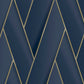 Armando Herringbone Geometric Wallpaper - Navy / Gold - Debona