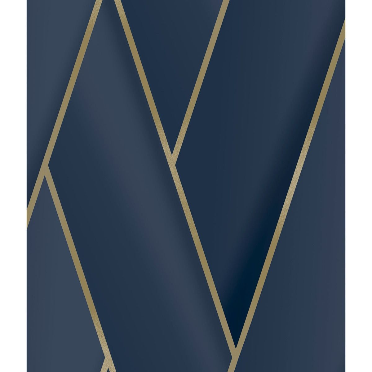 Armando Herringbone Geometric Wallpaper - Navy / Gold - Debona