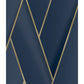Armando Herringbone Geometric Wallpaper - Navy / Gold - Debona