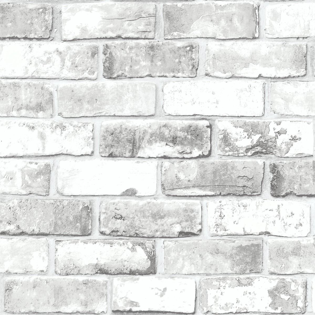 Brick Effect Wallpaper - White - Debona