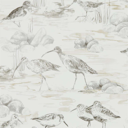 Estuary Birds Wallpaper - Chalk/Sepia - DEBB216493