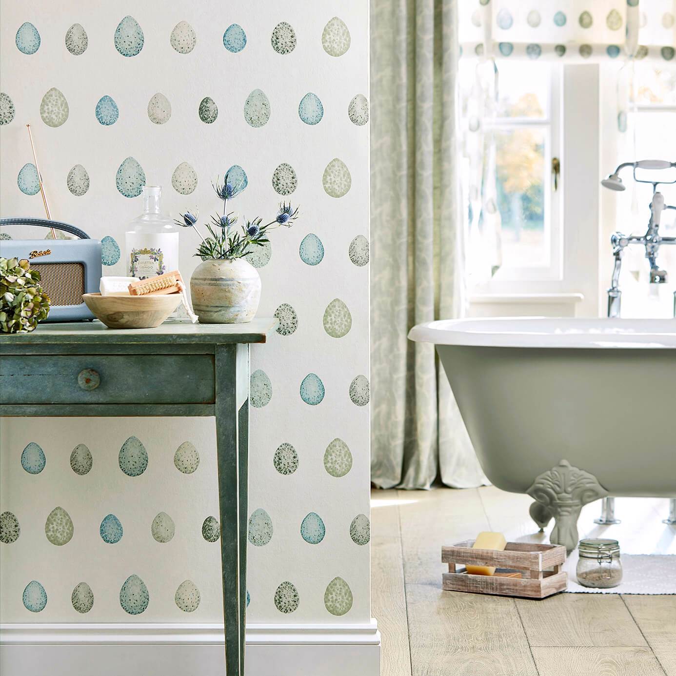 Nest Egg Wallpaper - Marine Aqua - DEBB216504