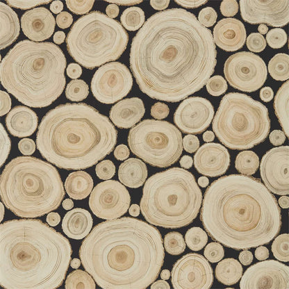 Alnwick Logs Wallpaper - Lacquer Black - DEBB216510