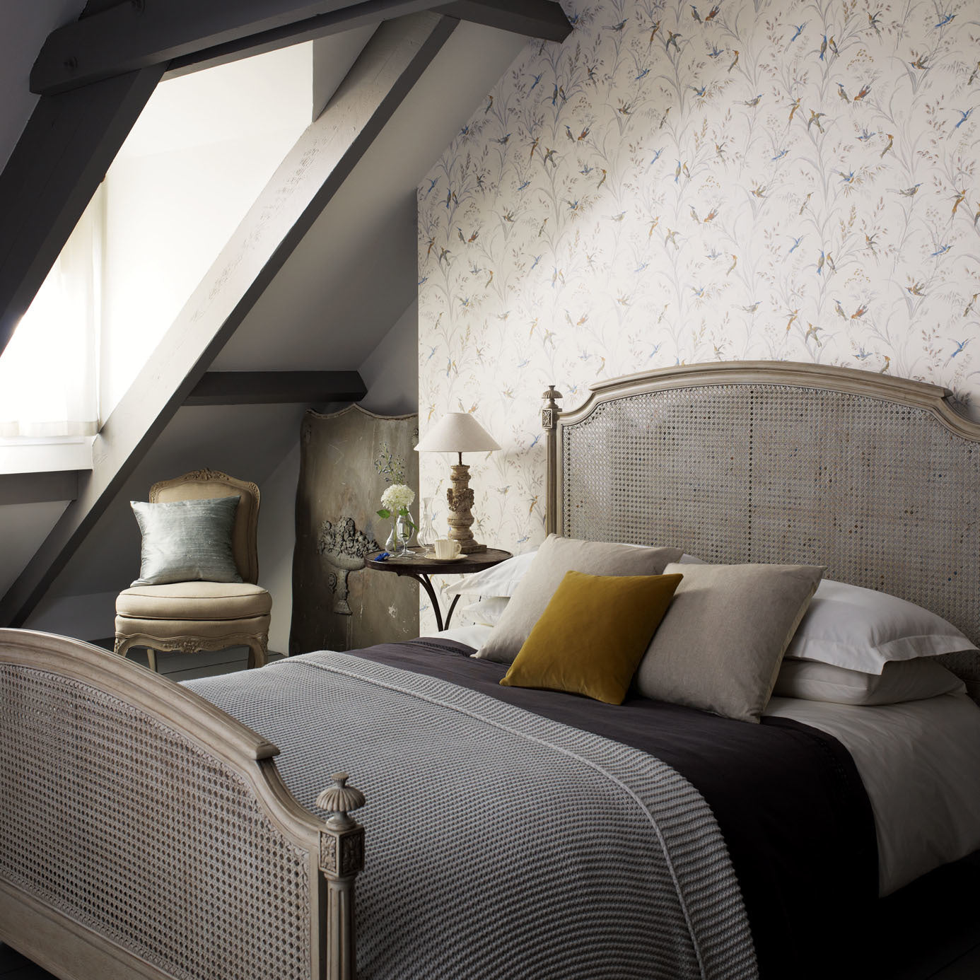 Tuileries Wallpaper - Silver/Multi - DFAB214083