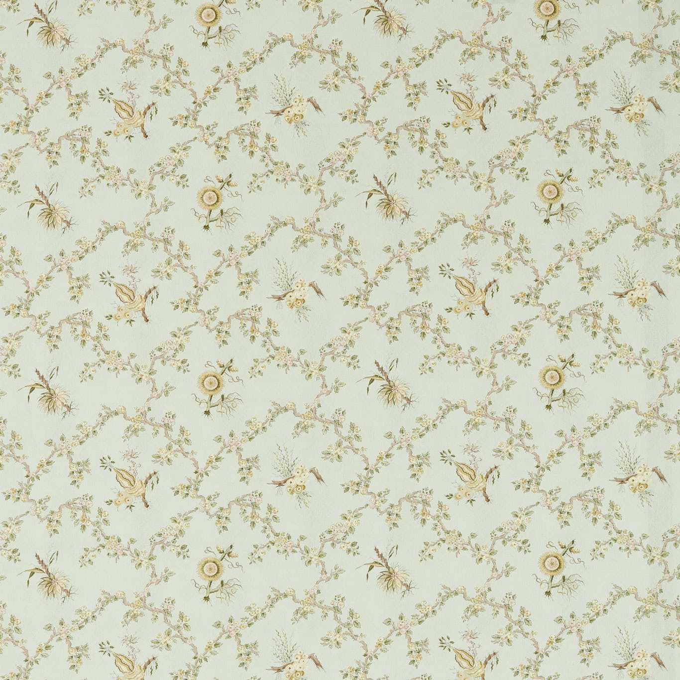 Trelliage Aphrodite/Blush Fabric - Teal - Sanderson