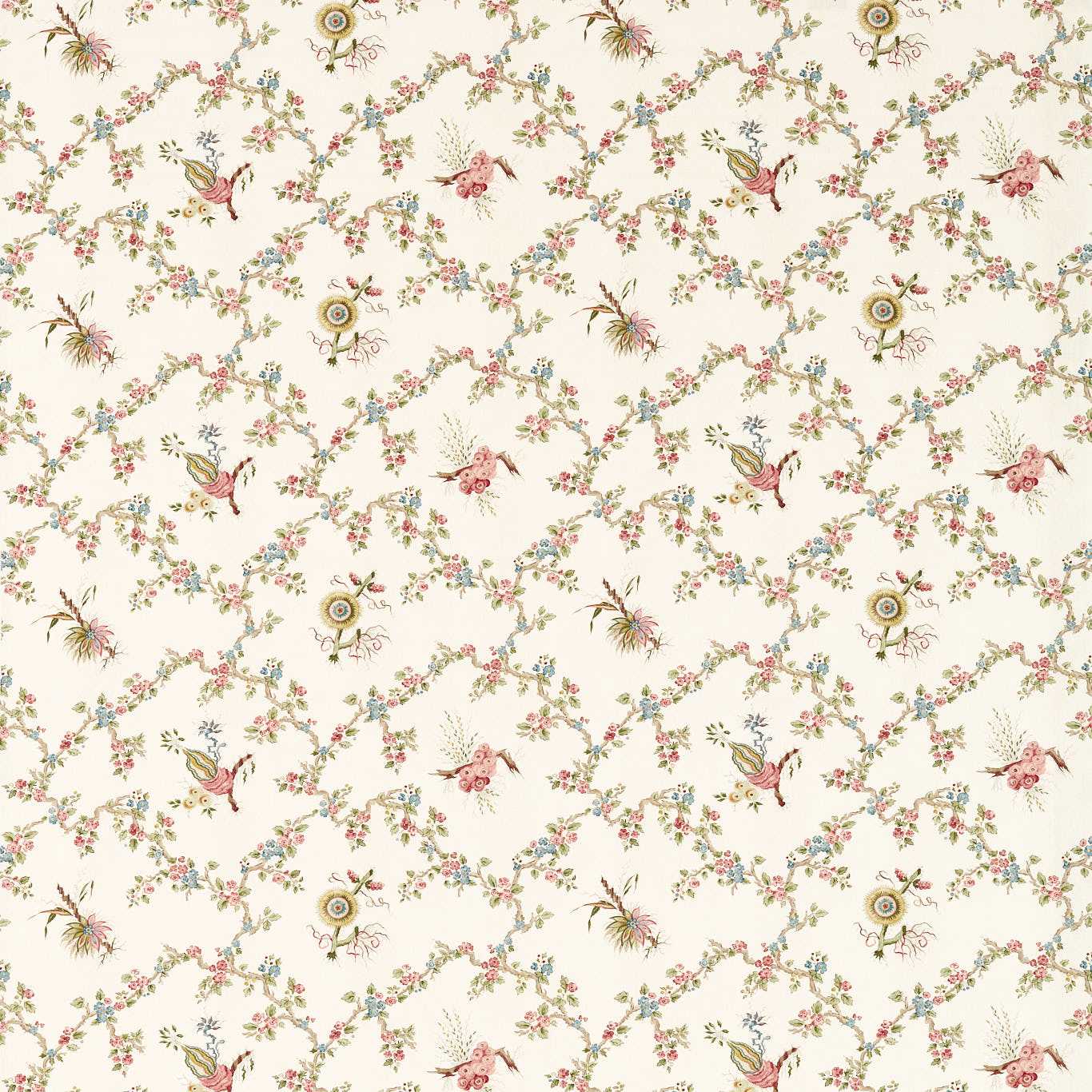 Trelliage Raspberry/Stone Fabric - Pink - Sanderson