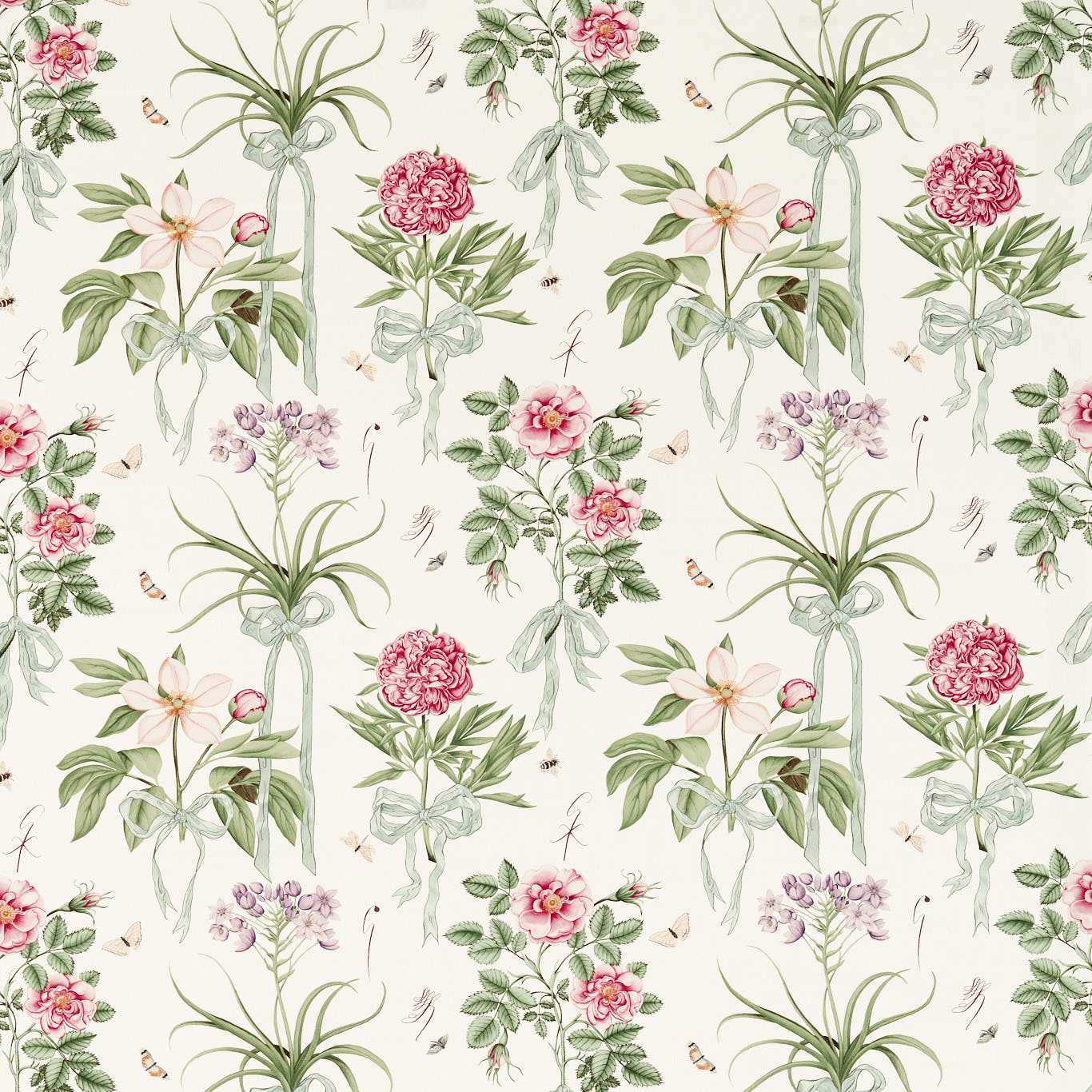 Cupid's Beau Parchment/Madder Fabric - Multicolor - Sanderson