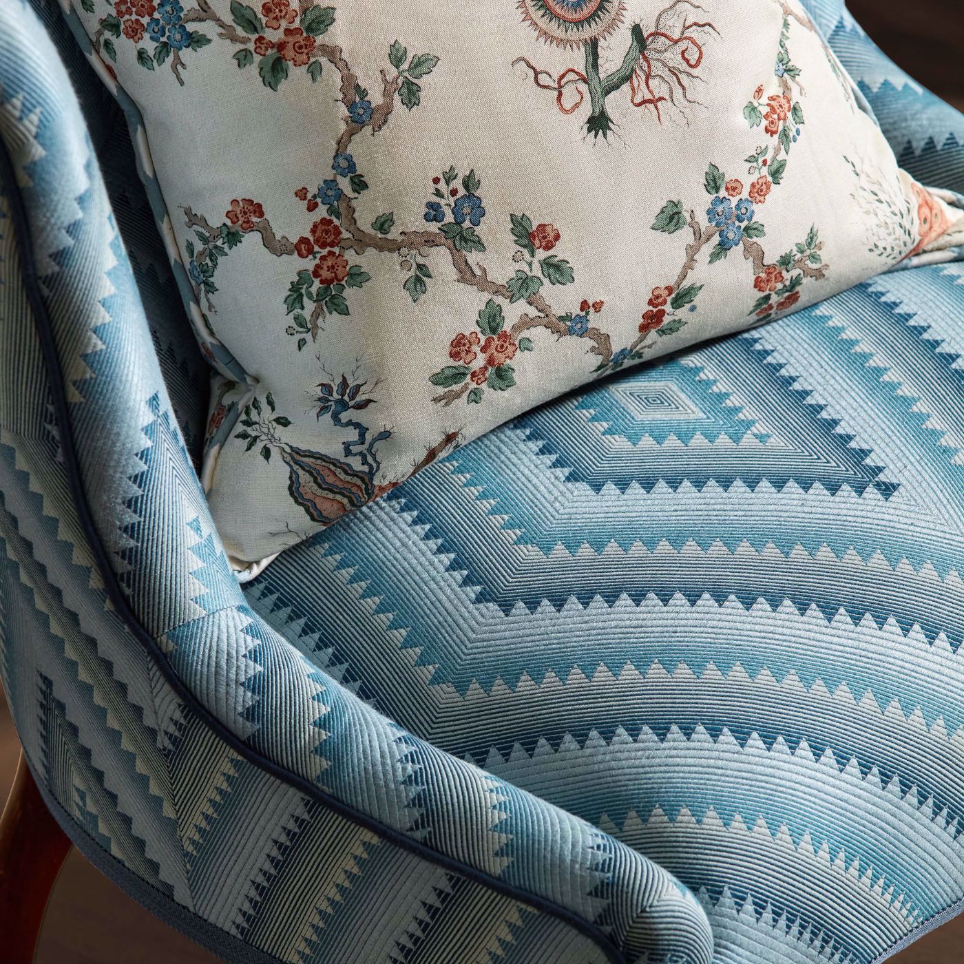 Dazzle Woad Fabric - Blue - Sanderson