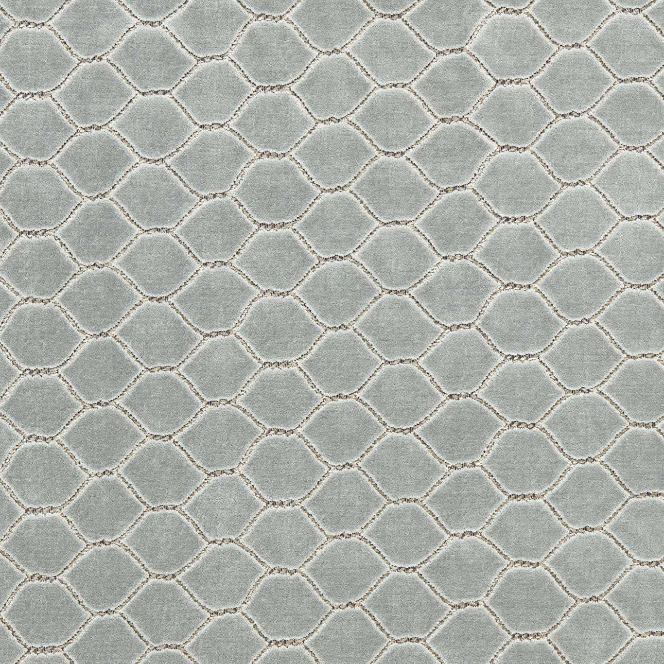 Faraday Velvet Porcelain Fabric - Blue - Sanderson