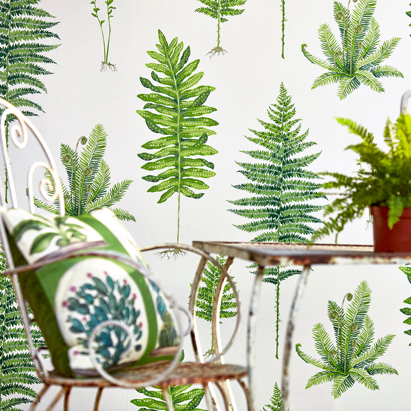 Fernery Wallpaper - China Blue - DGLW216635