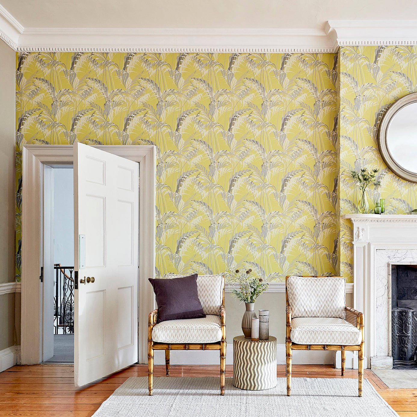 Palm House Wallpaper - Linen/Gilver - DGLW216644