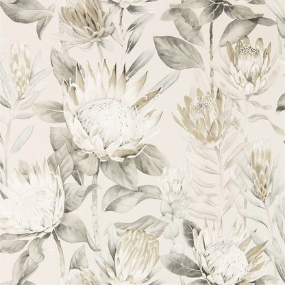 King Protea Wallpaper - Linen/Mica - DGLW216647