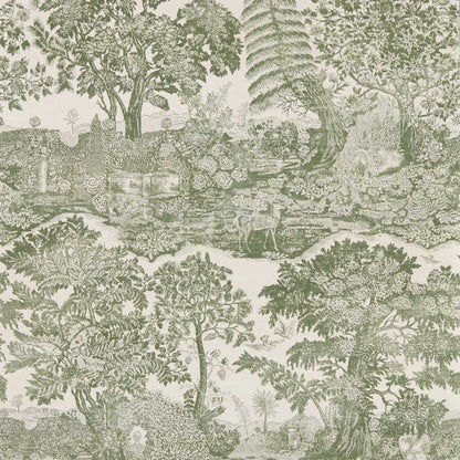 Highgrove Toile Wallpaper - Yew Green - DHIP217479