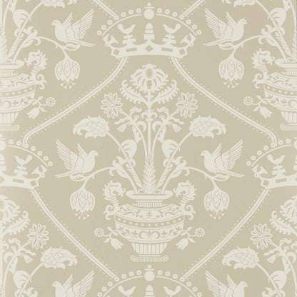 Highgrove Damask Wallpaper - Gritstone - DHIP217503