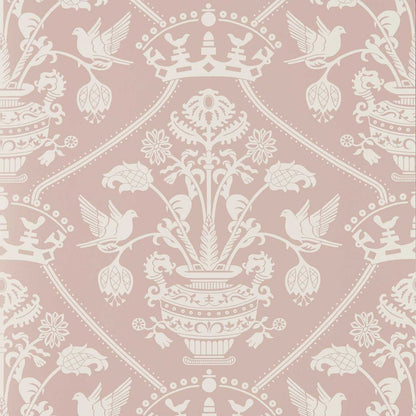 Highgrove Damask Wallpaper - Rose - DHIP217504