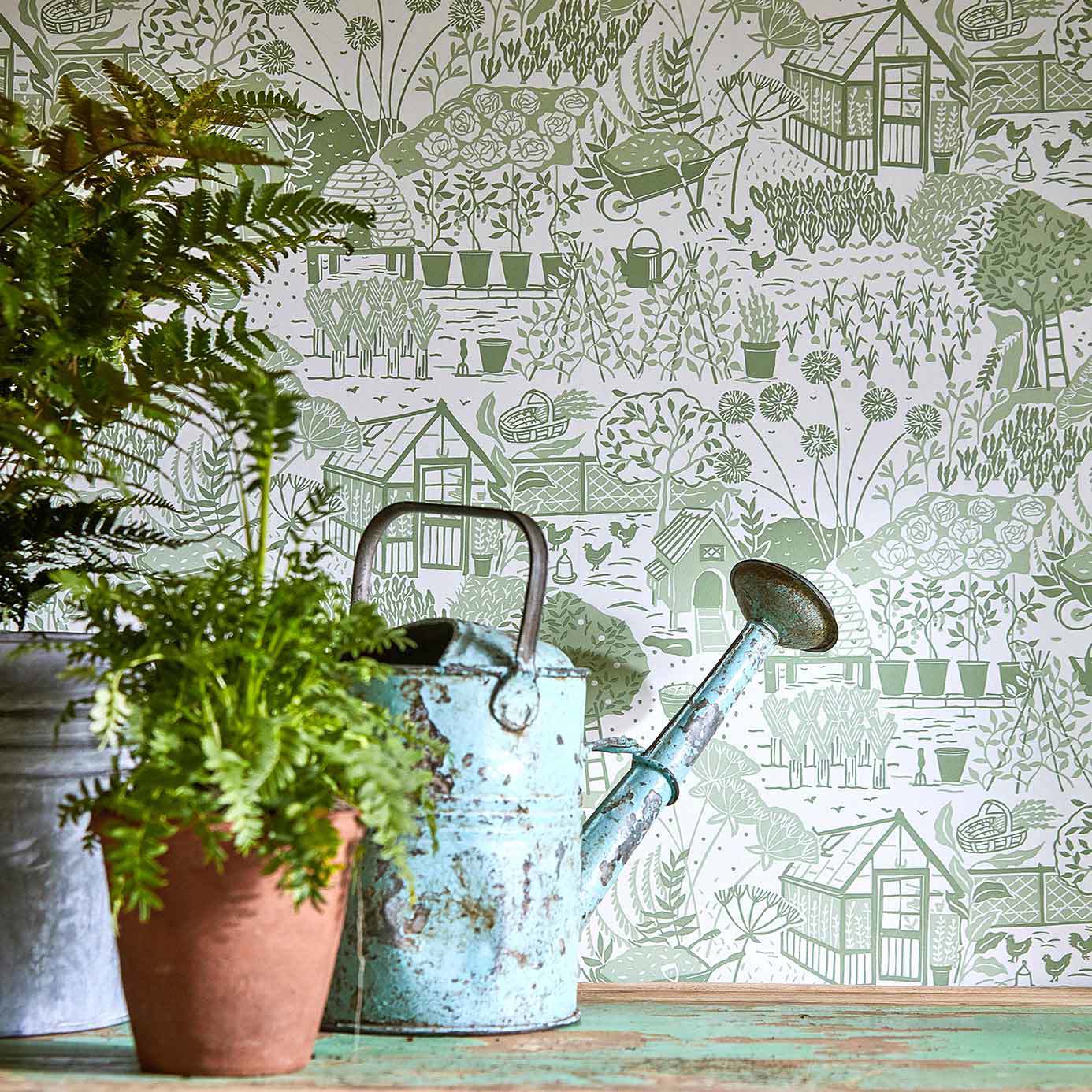 The Allotment Wallpaper - Fennel - DHPO216351