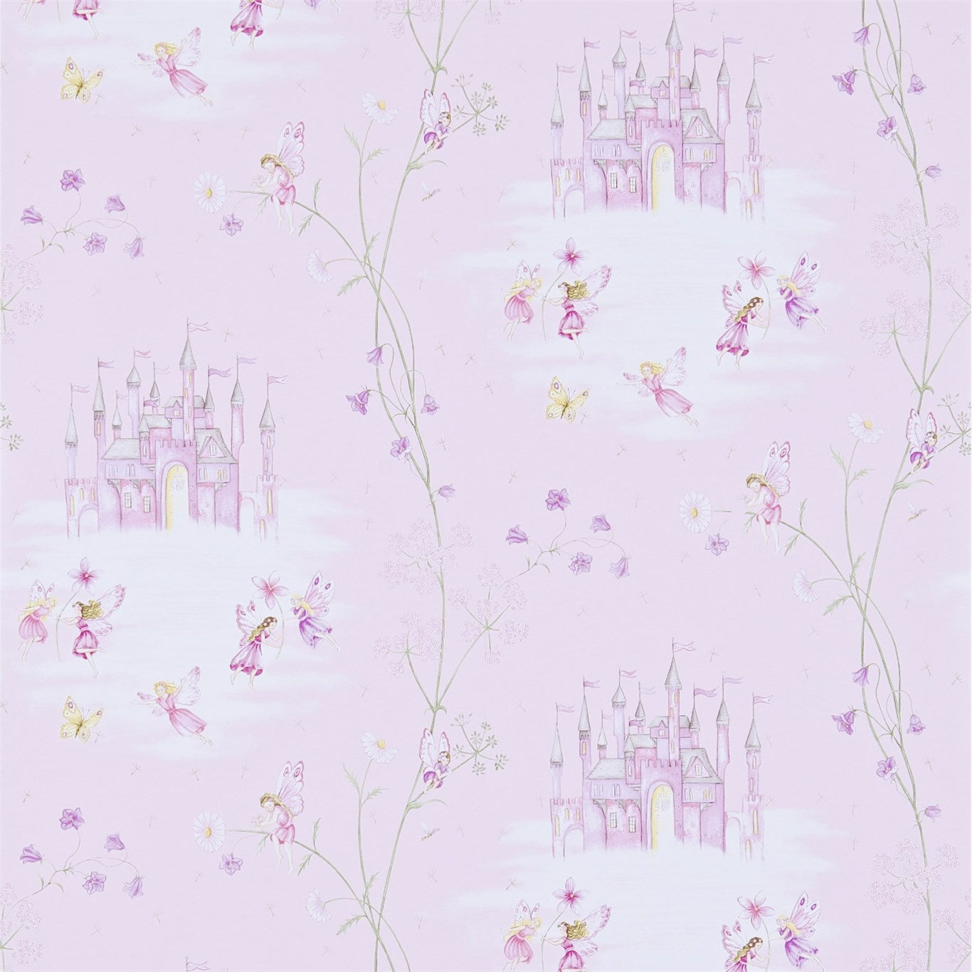 Fairy Castle Wallpaper - Pink - DLIT214046