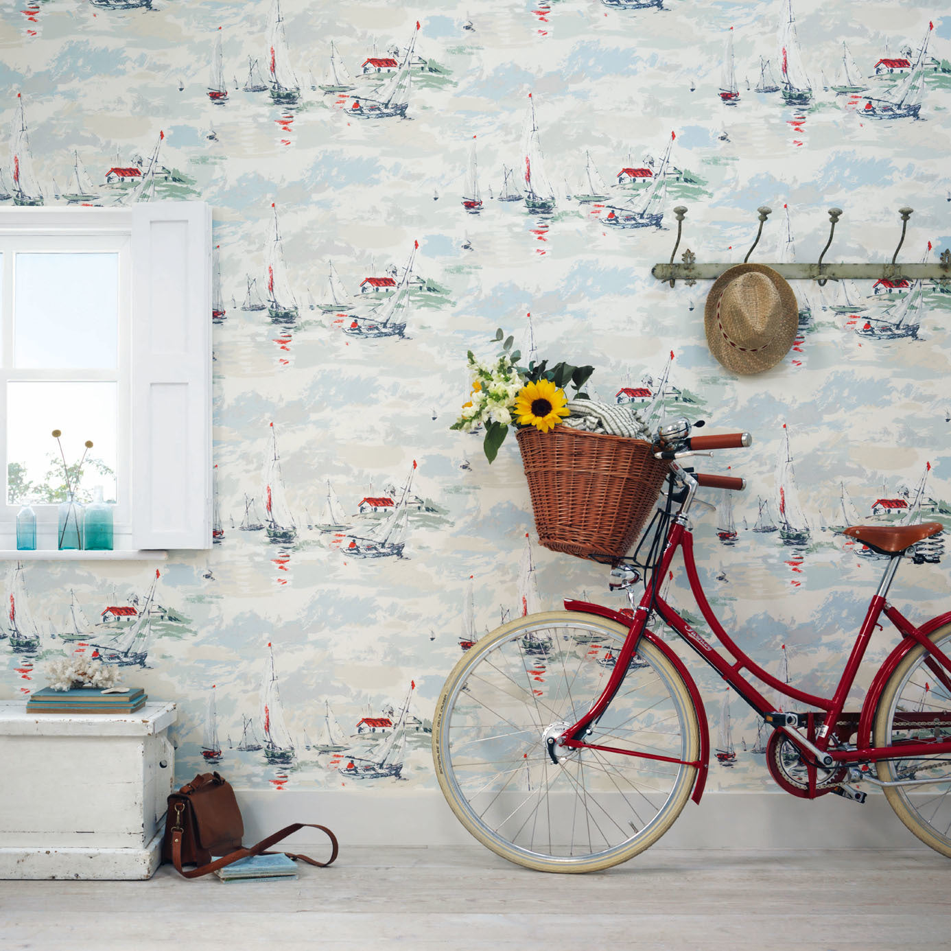 Sail Away Wallpaper - Sea Green - DVIN214588