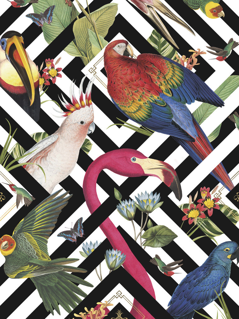 Geometric Aviary Wallpaper