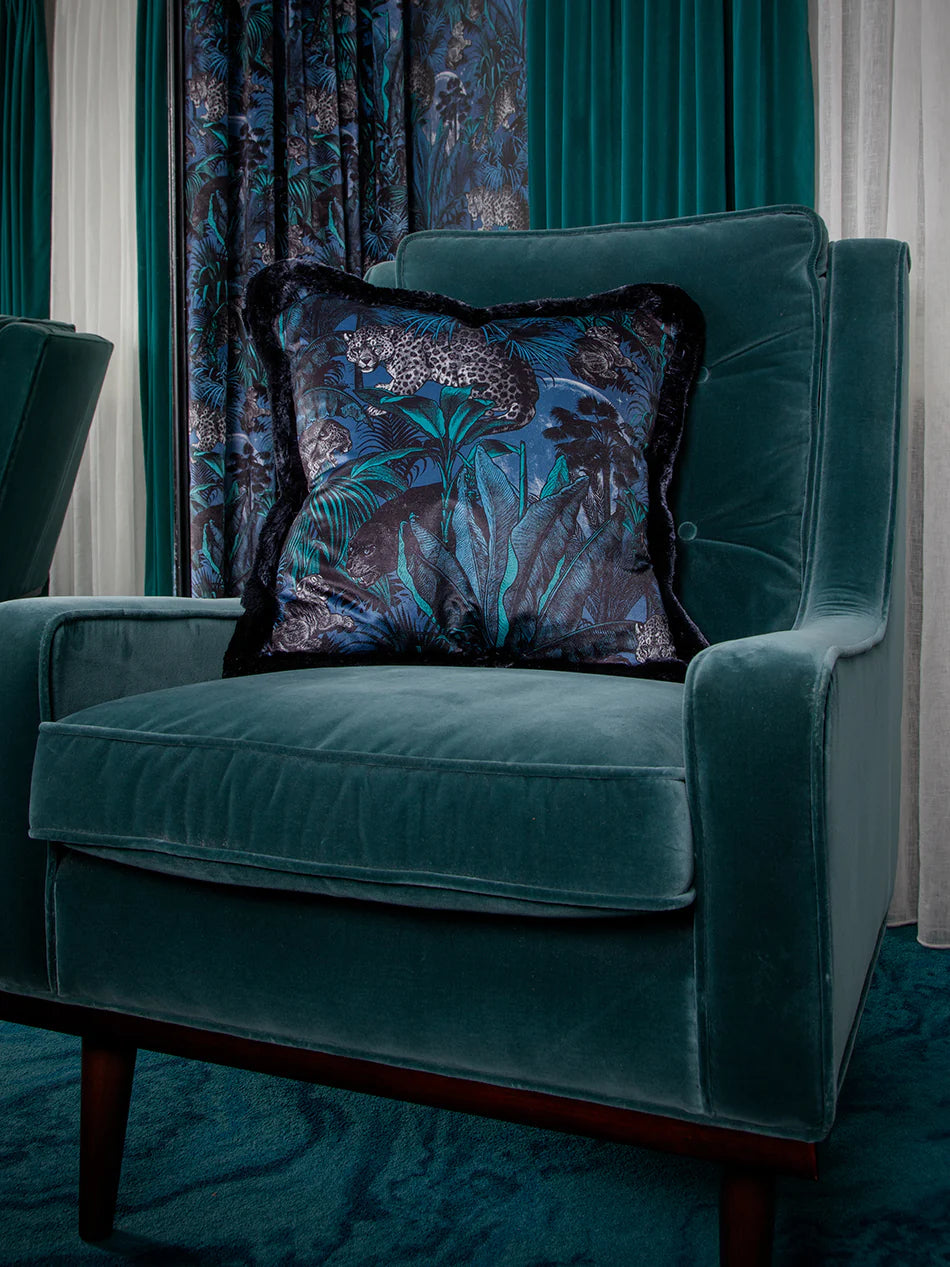 Nocturnal Faunacation Fringed Room Velvet Cushion