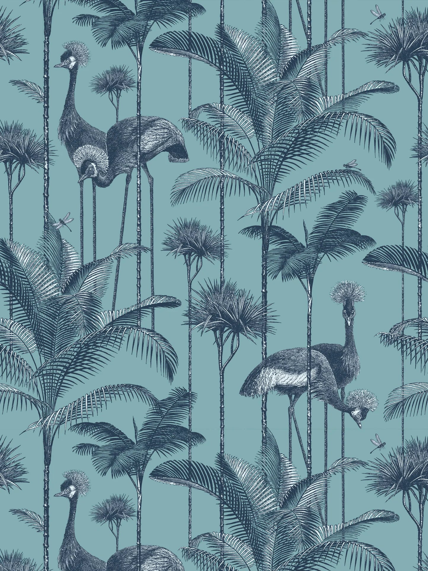 Crane Fonda 'Palm Blue' Wallpaper