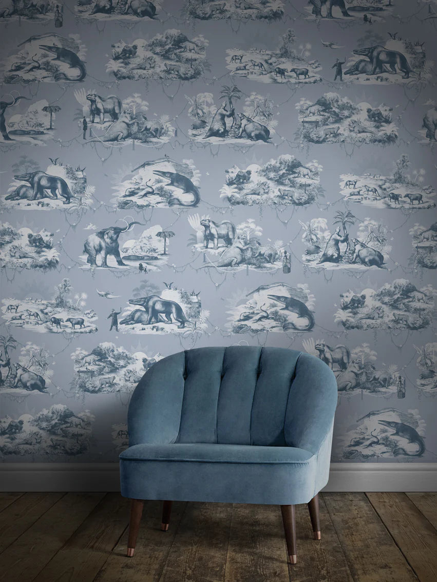 Extinctopia 'Glacier Blue' Room Wallpaper