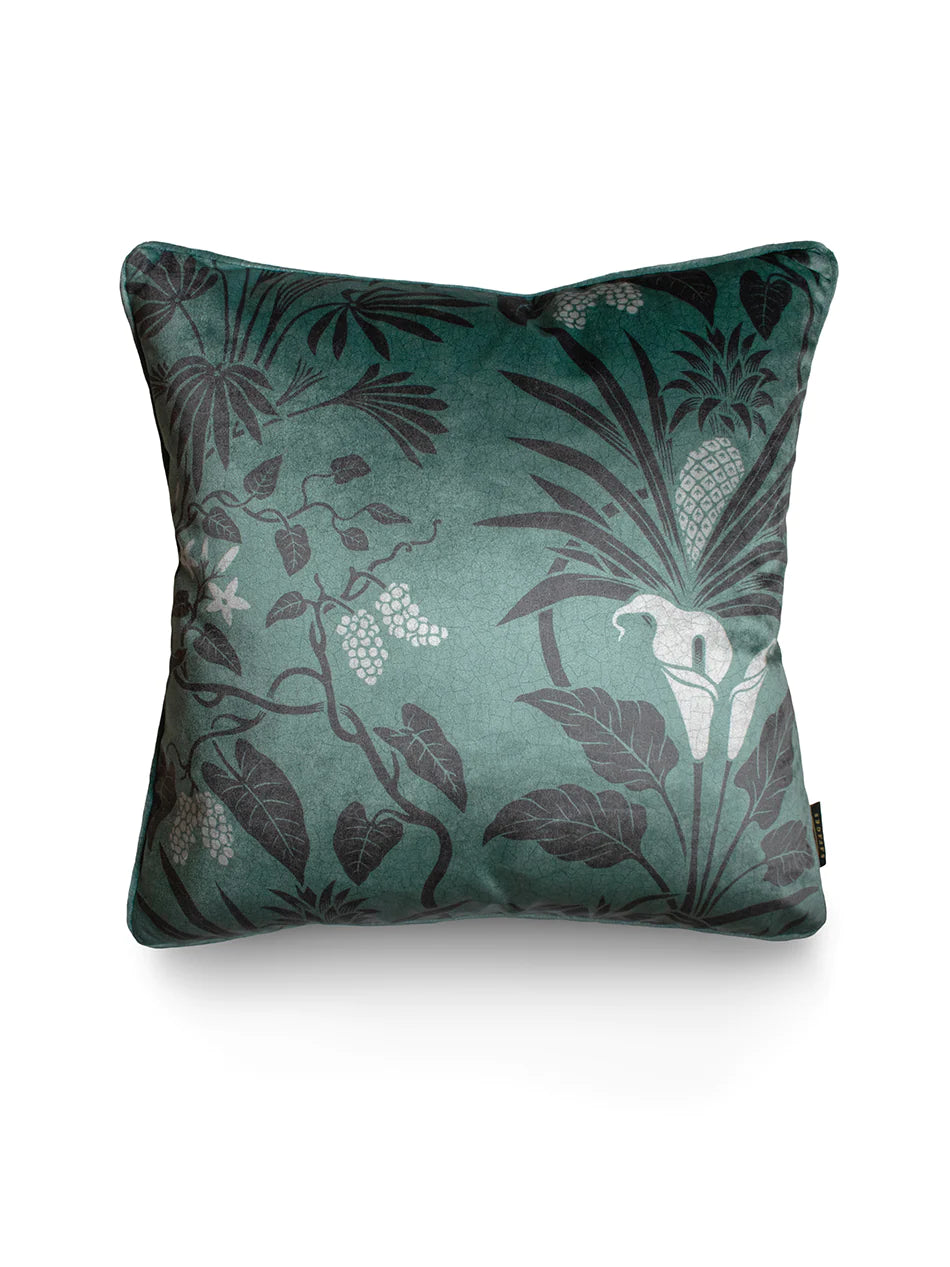 Botanize 'Fern Green' Velvet Cushion