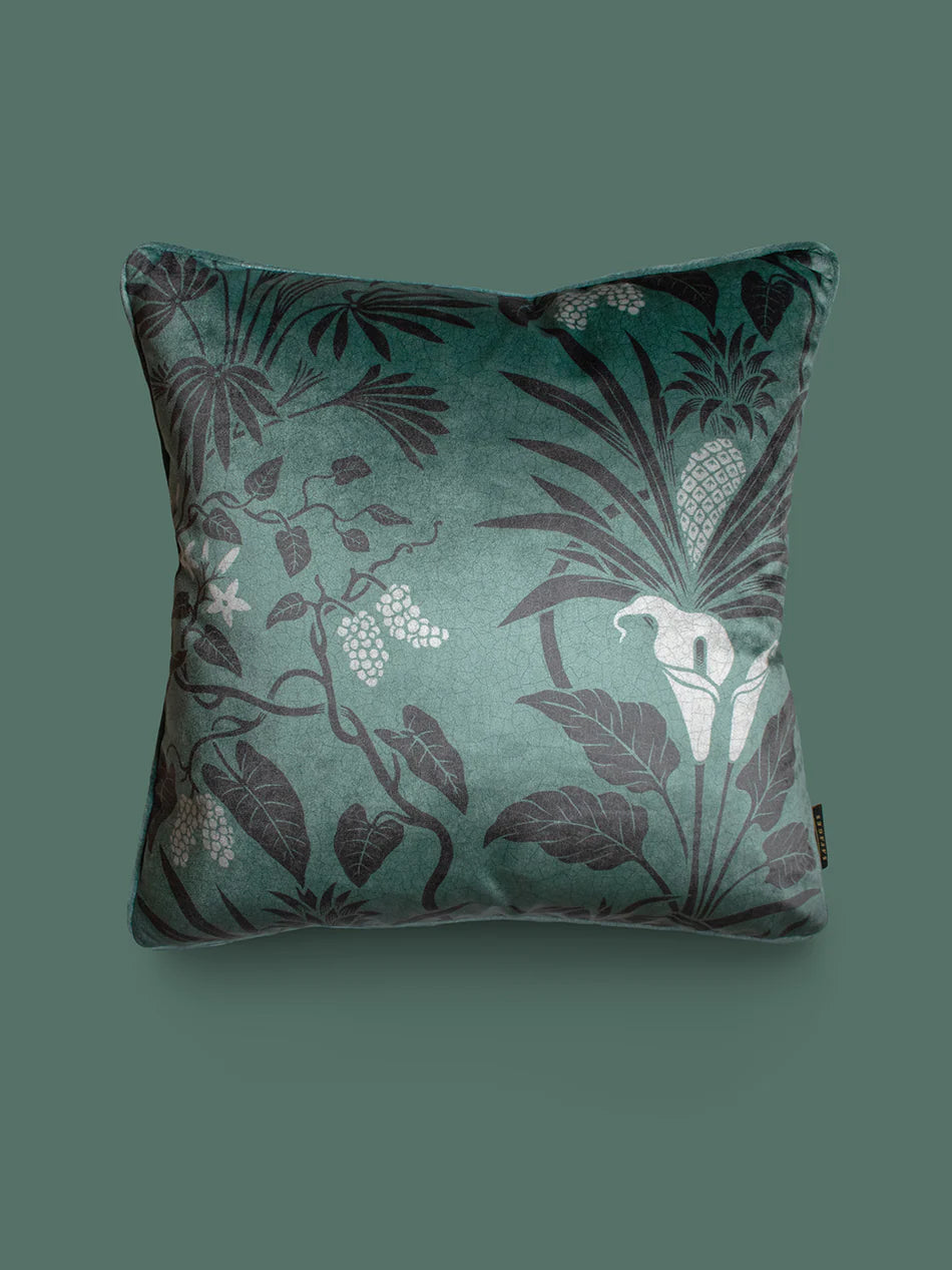 Botanize 'Fern Green' Back Velvet Cushion