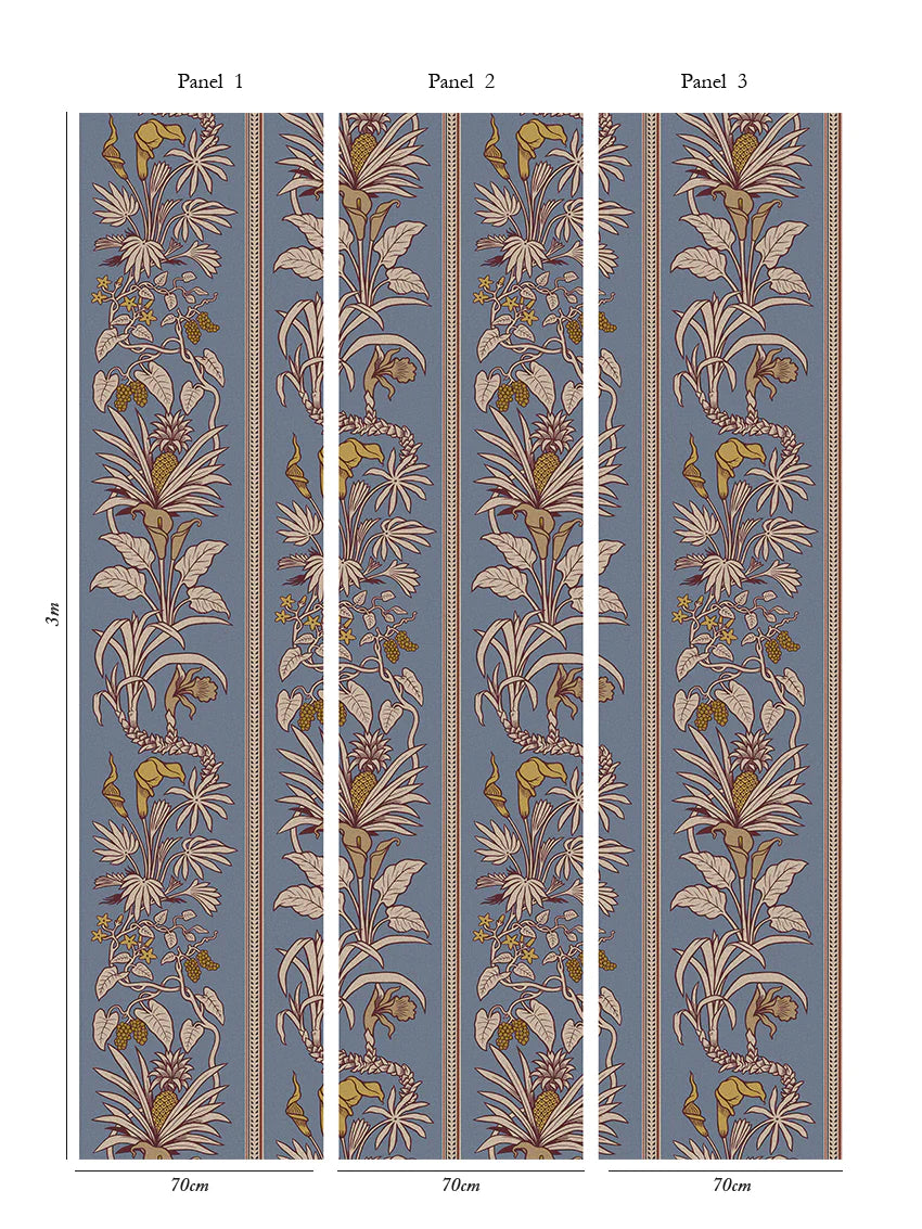 Botanize Heritage 'Whale Blue' Recycled Velvet Fabric