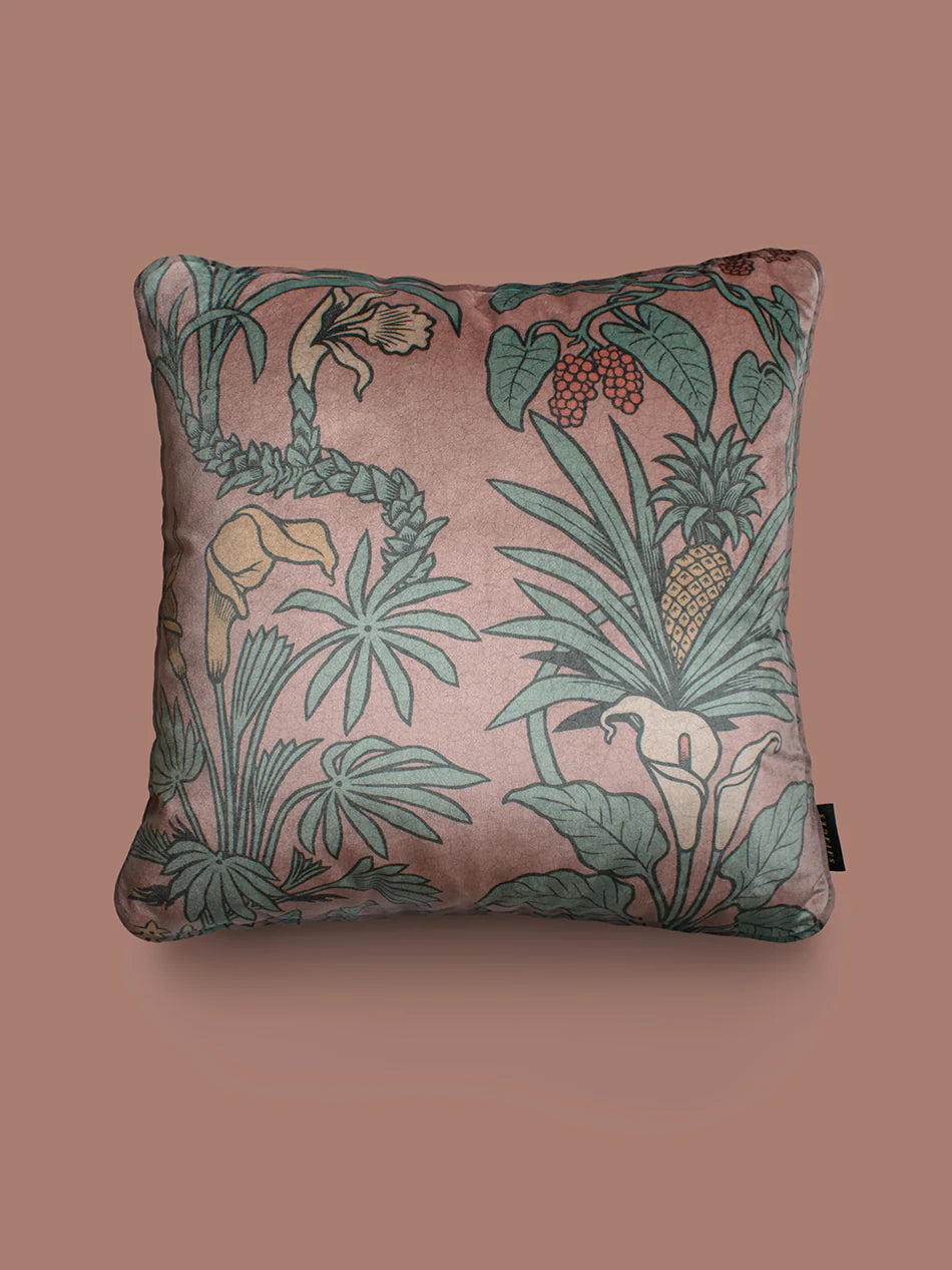Botanize Heritage 'Plaster Pink' Back Velvet Cushion
