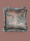 Botanize Heritage 'Plaster Pink' Fringed Back Velvet Cushion