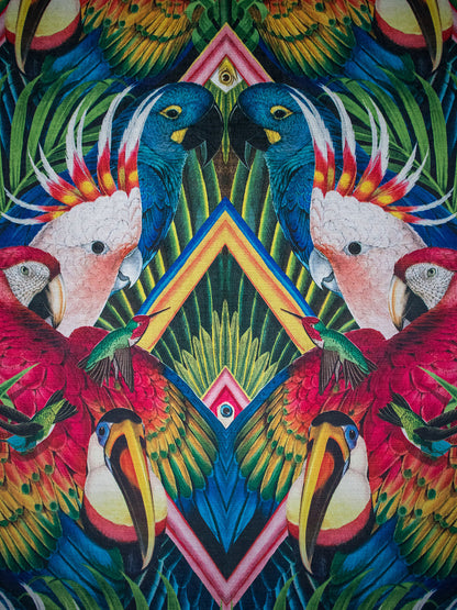 Divine Plumage Recycled Velvet Fabric