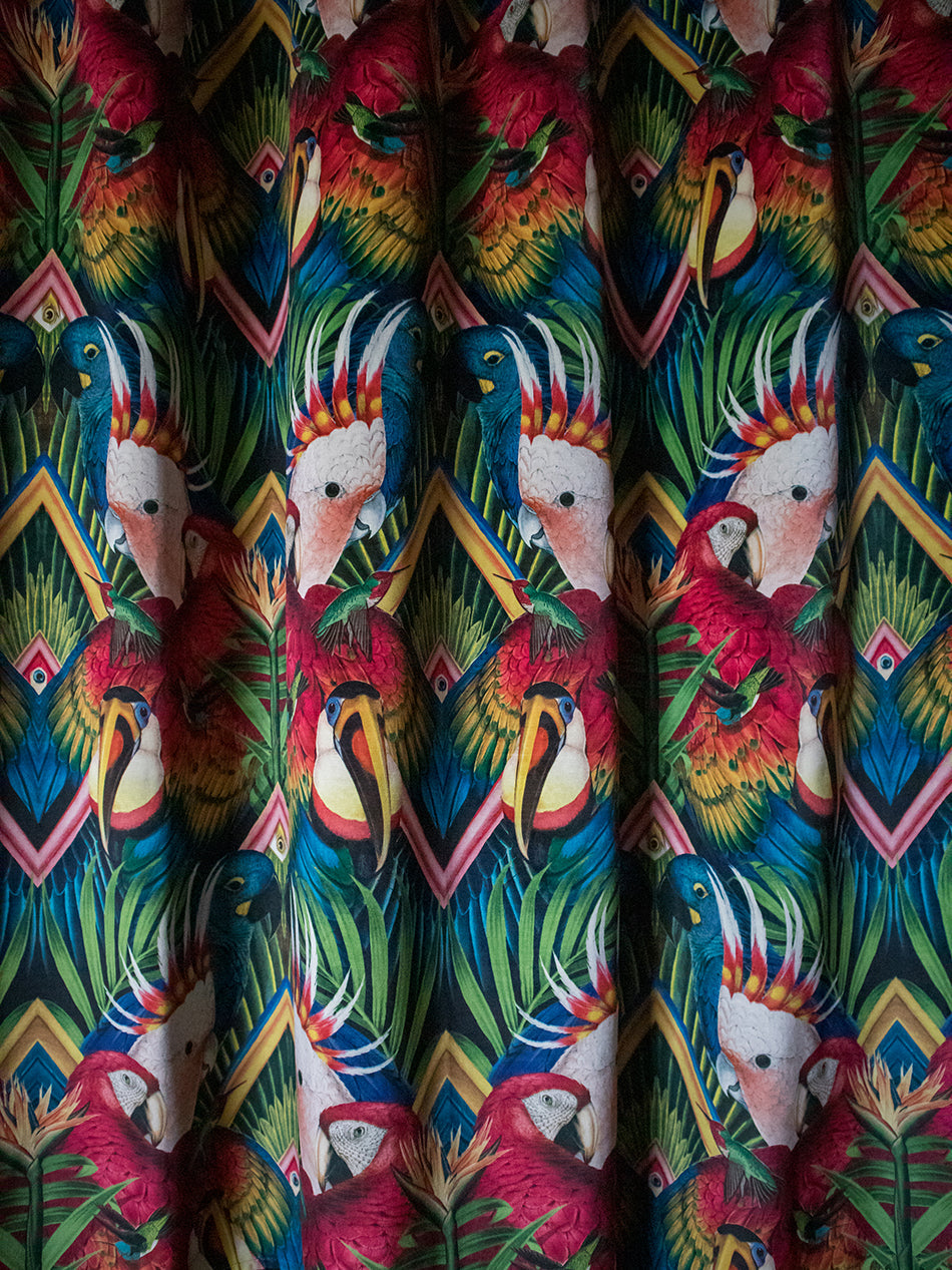 Divine Plumage Recycled Velvet Fabric