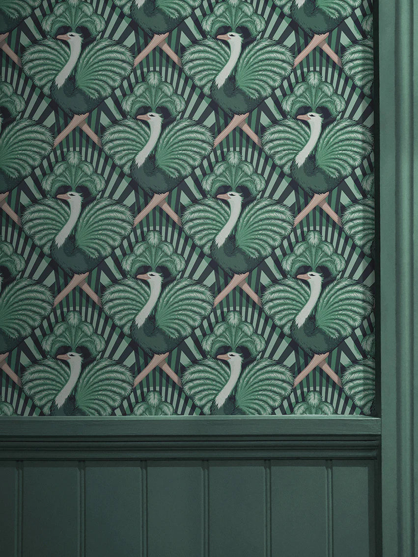 Zsa Zsa 'Bottle Green' Room Wallpaper