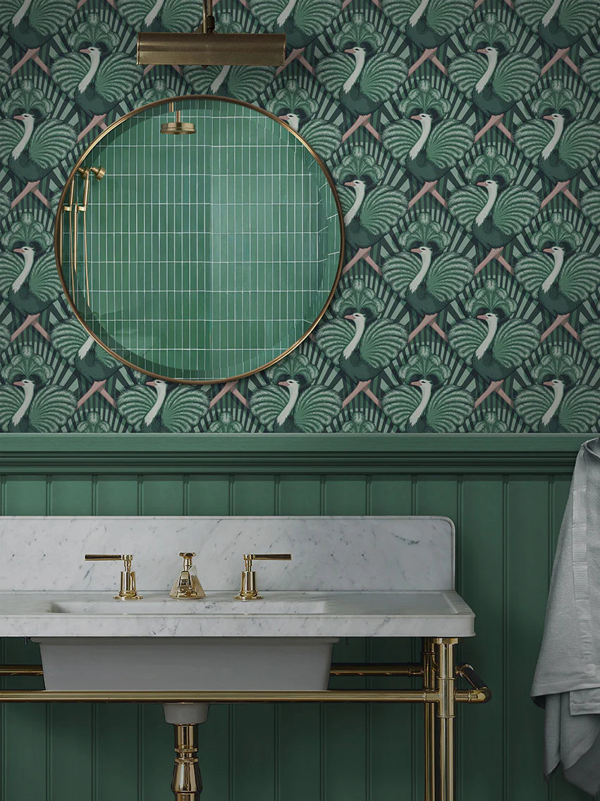 Zsa Zsa 'Bottle Green' Room Wallpaper