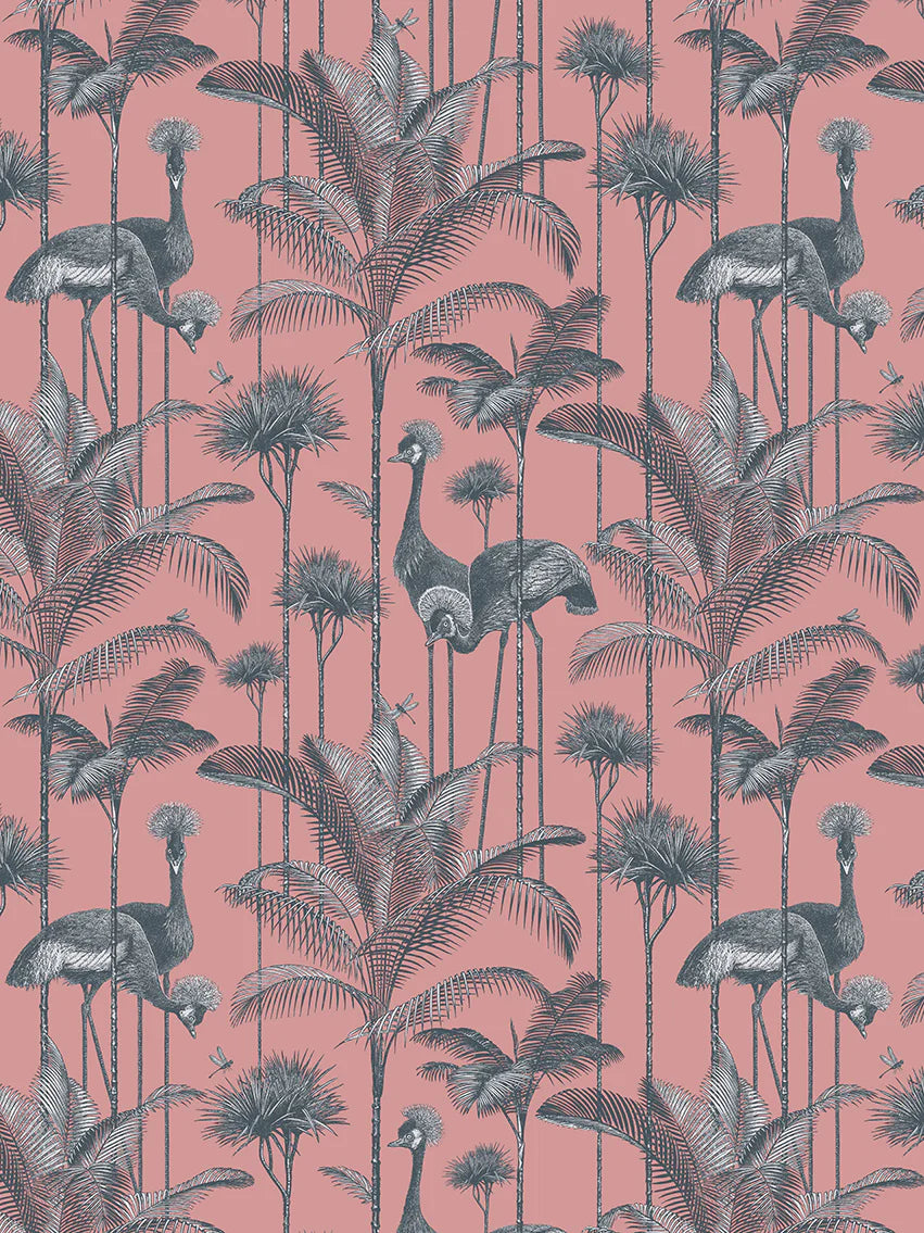 Crane Fonda 'Coral' Wallpaper