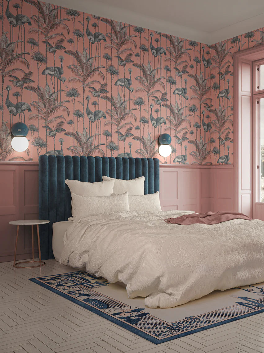 Crane Fonda 'Coral' Room Wallpaper