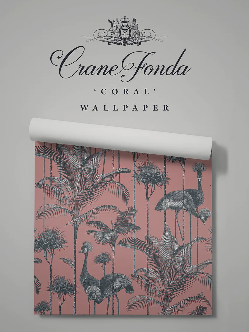 Crane Fonda 'Coral' Wallpaper