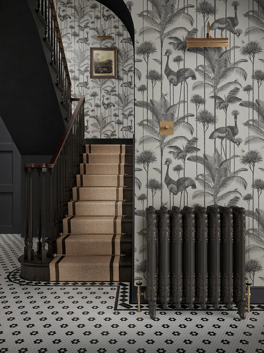Crane Fonda 'Charcoal' Room Wallpaper