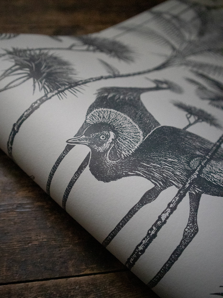 Crane Fonda 'Charcoal' Room Wallpaper