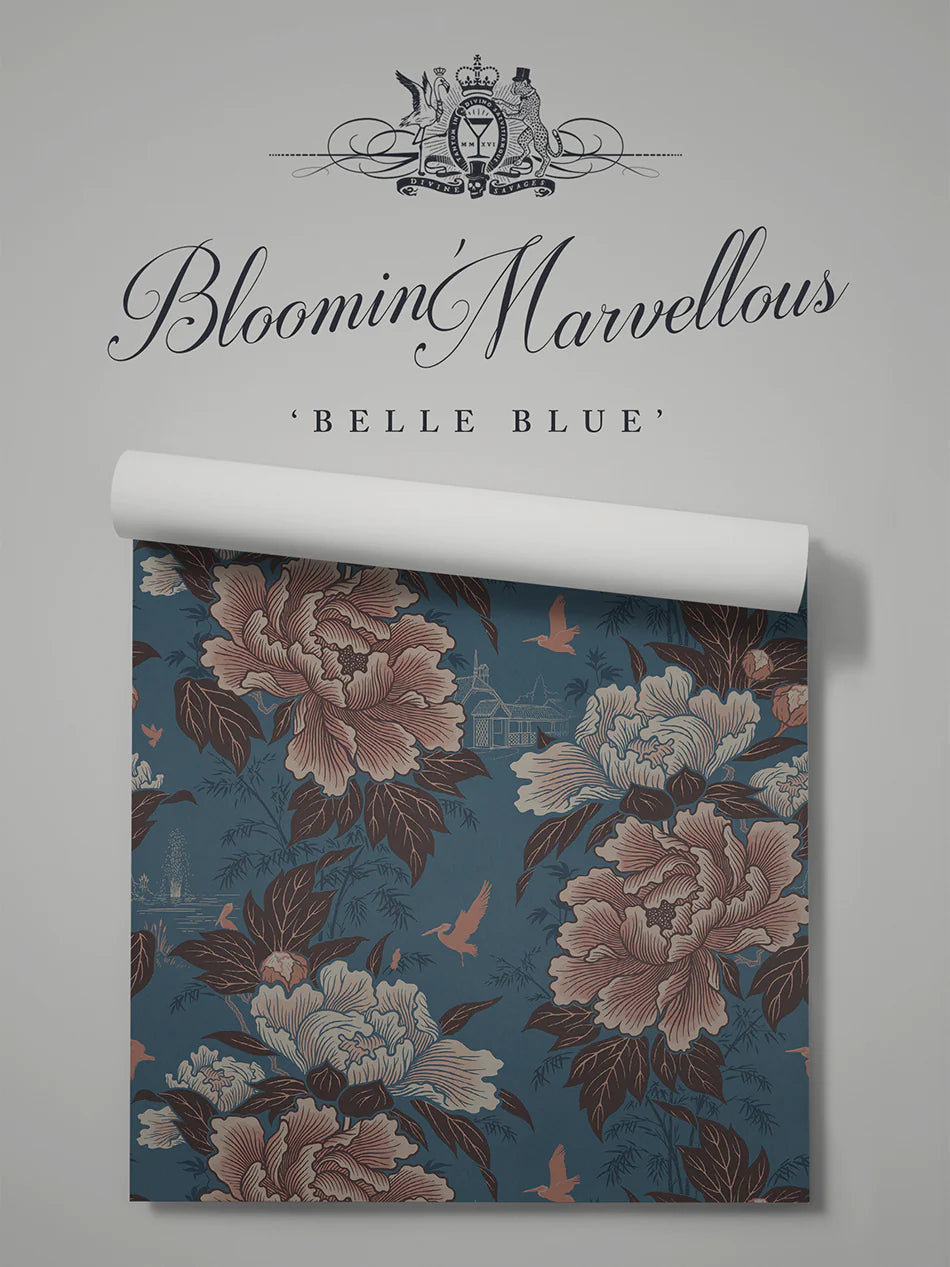 Bloomin' Marvellous 'Belle Blue' Wallpaper