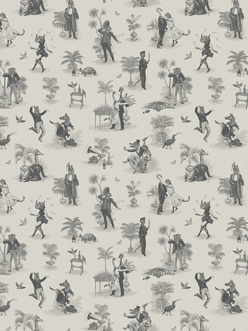 Safari Soirée 'Soft Charcoal' Wallpaper