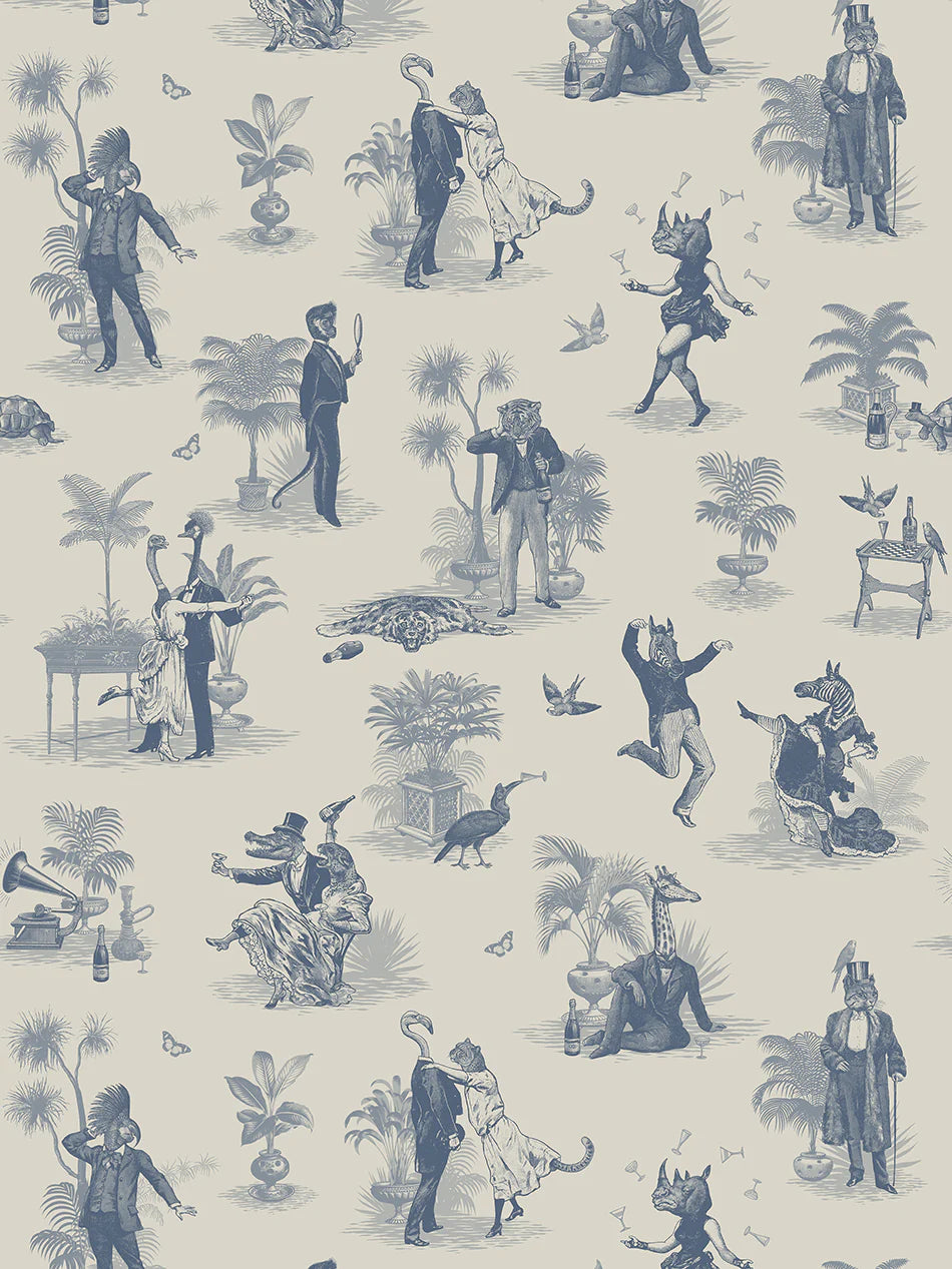 Safari Soirée 'Heron Blue' Recycled Velvet Fabric