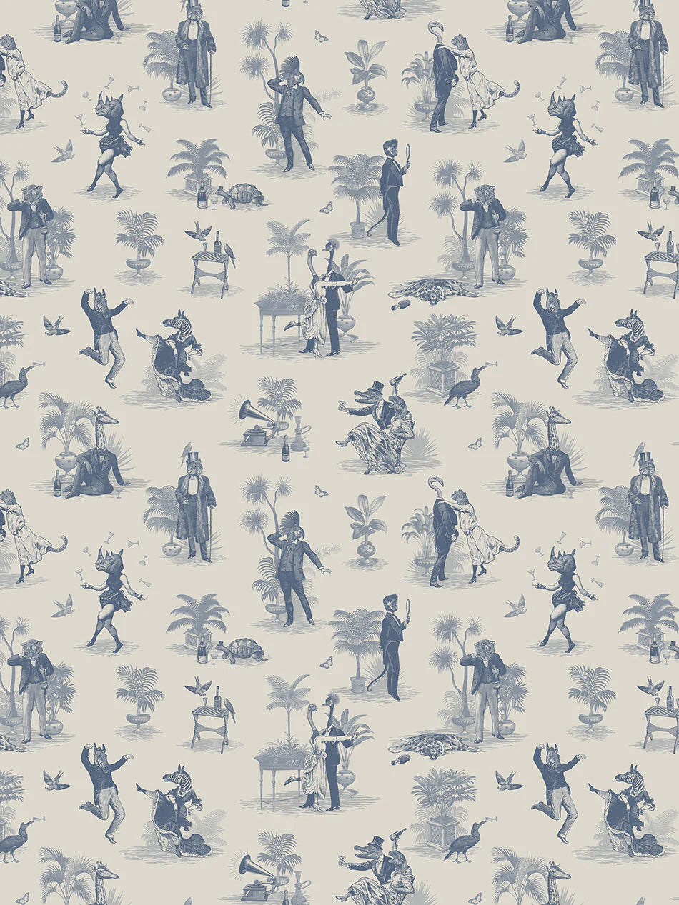 Safari Soirée 'Heron Blue' Wallpaper
