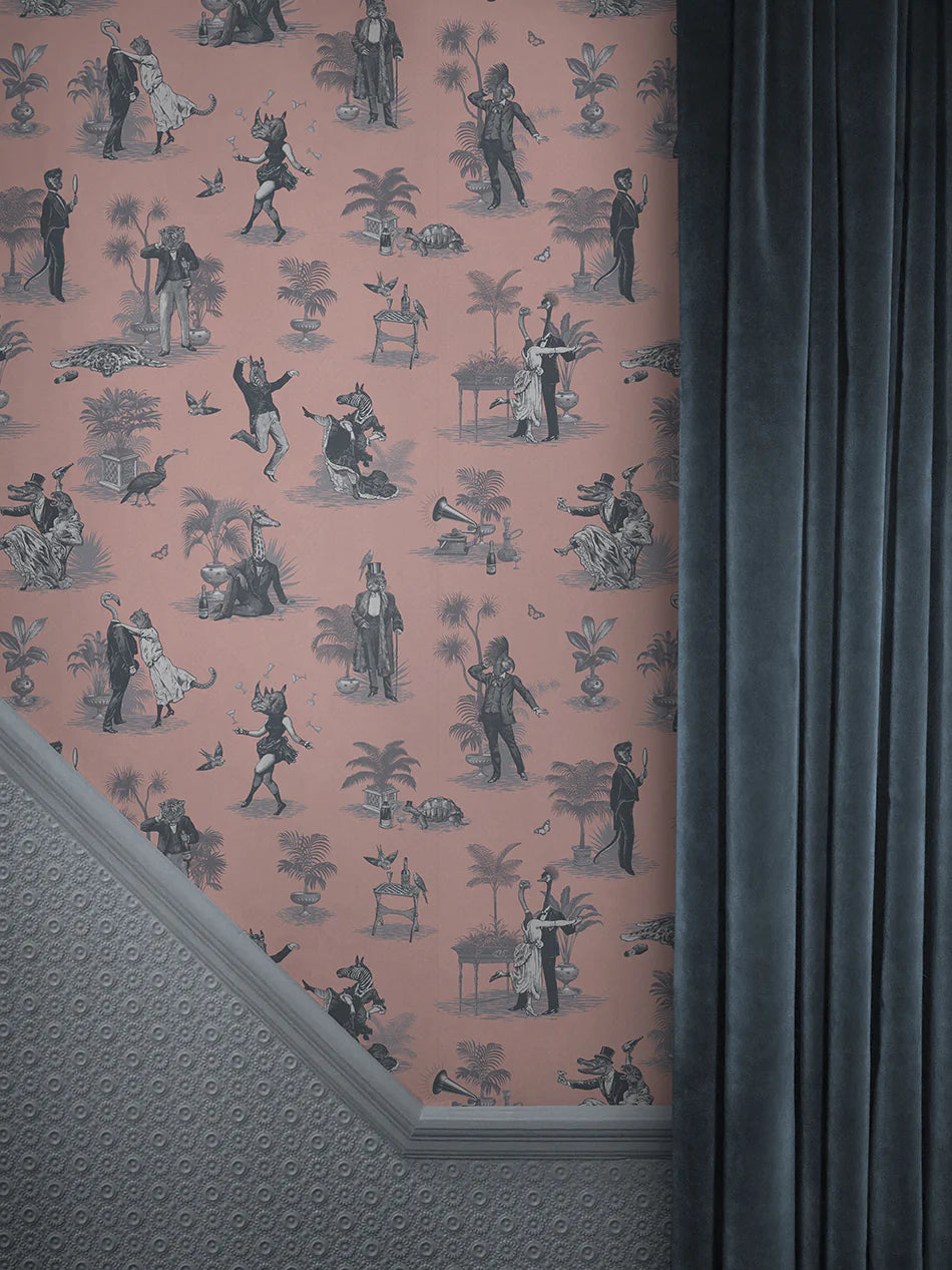 Safari Soirée 'Primrose Pink' Room Wallpaper