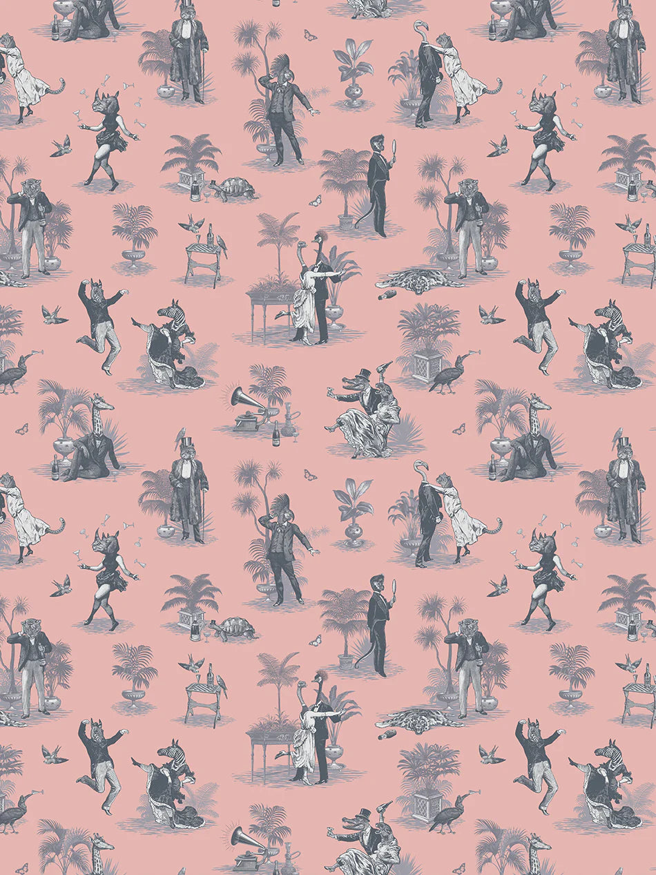 Safari Soirée 'Primrose Pink' Wallpaper