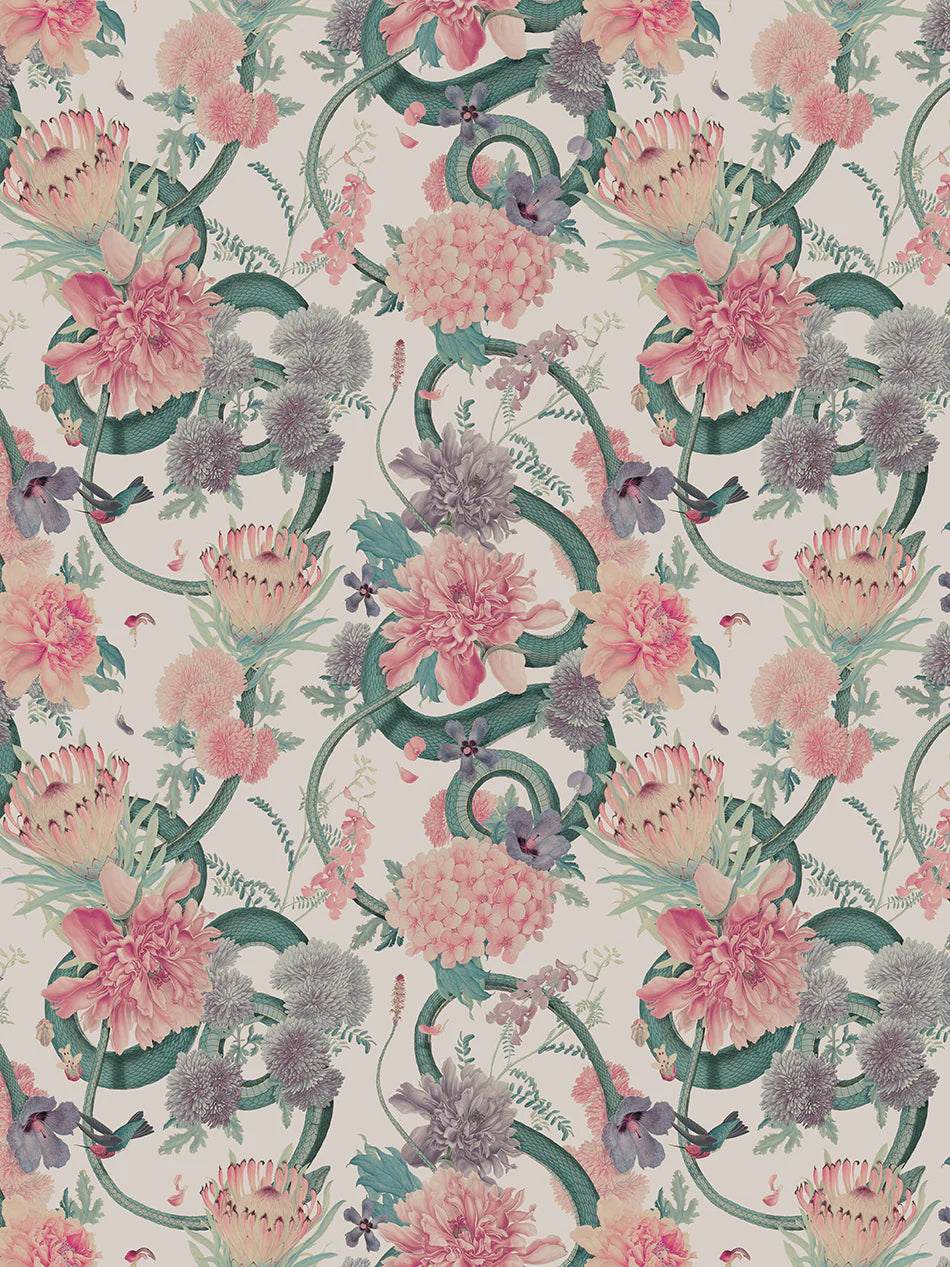 Forbidden Bloom 'Bone White' Wallpaper