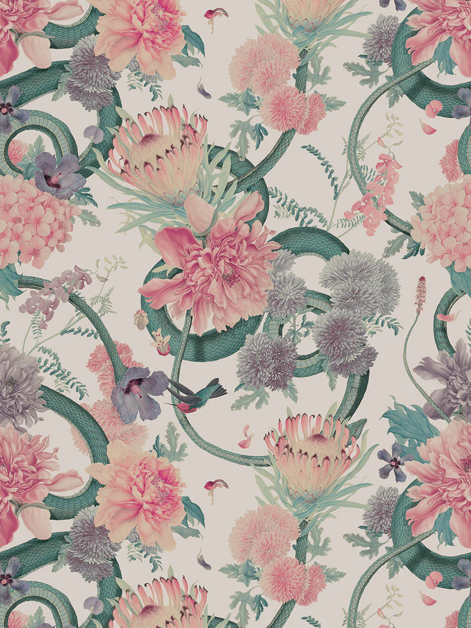 Forbidden Bloom 'Bone White' Wallpaper