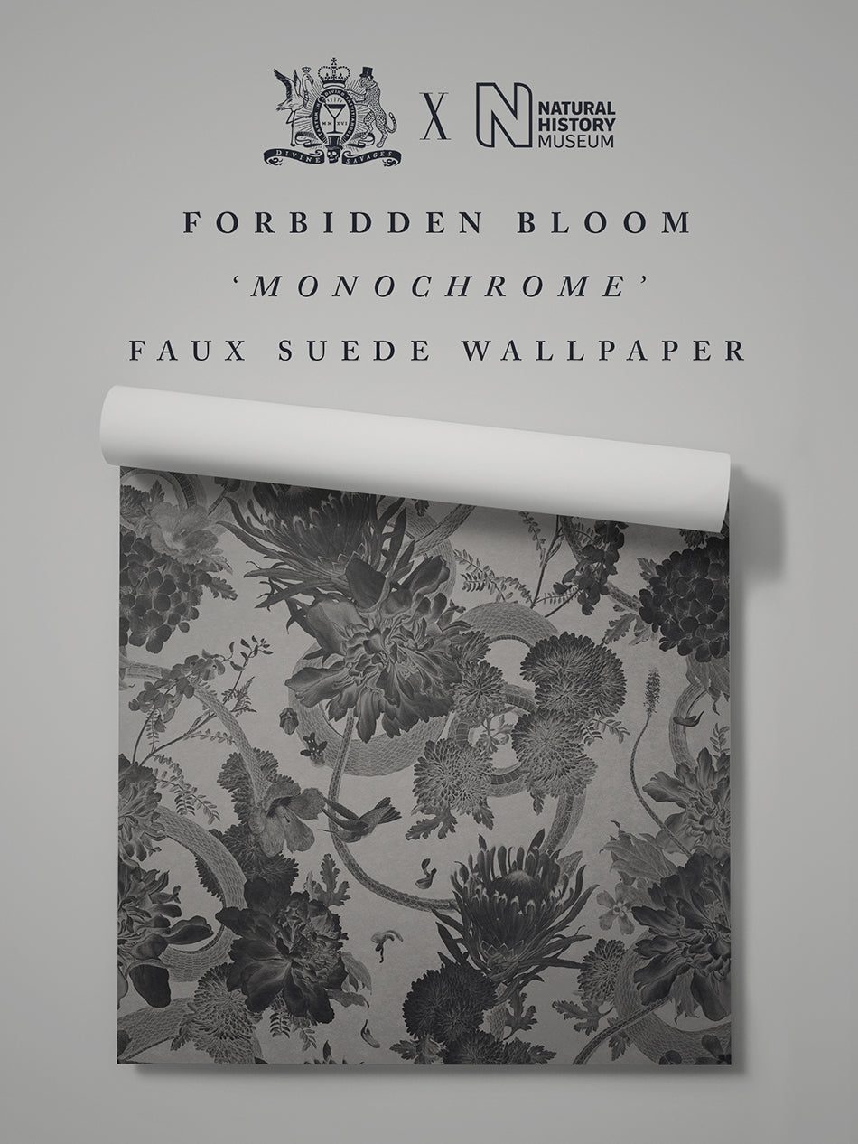 Forbidden Bloom Faux Suede Wallpaper